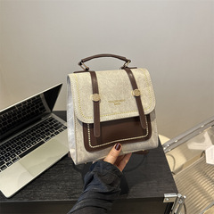 Retro Commute Texture Handbag 2024 Spring New Unique Korean Style Dual Shoulder Bag Small Square Bag Trendy Women's Bag