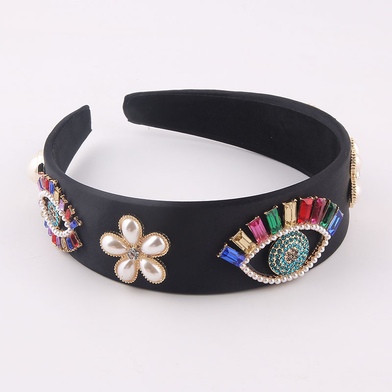 Baroque Diamond-studded Colored Eyes Flowers Headband display picture 2