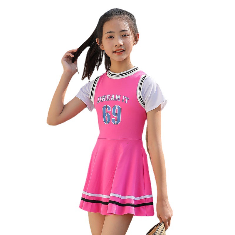 Traje de baño de la muchacha de Huurun medio y niños grandes estudiante niña 9-14 AÑOS NIÑOS 2023 nuevo traje de baño deportivo de una pieza de verano