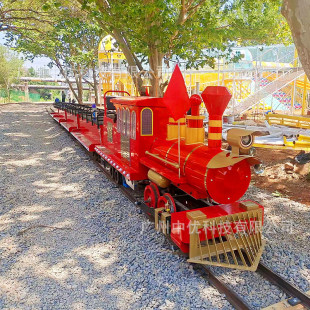 Children's Track Train in Scenic Spots, Outdoor Internet Celebrity Electric Sightseeing Train, Track-Type Train Manufacturer