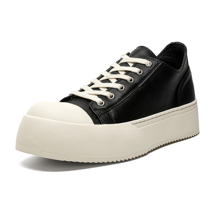 Derby shoes men 2024 new thick sole increase black commuter daily casual shoes_voghion.com