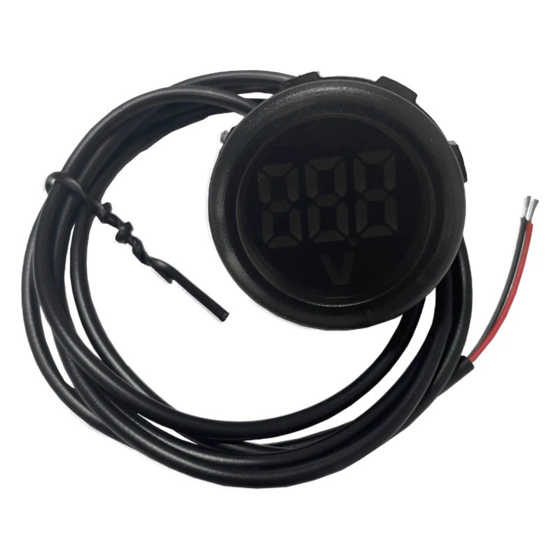 Водонепроницаемый круглый вольтметр светодиодный цифровой дисплей DC DC4-100V электромобиль Универсальный двухпроводной цифровой дисплей измеритель насадка