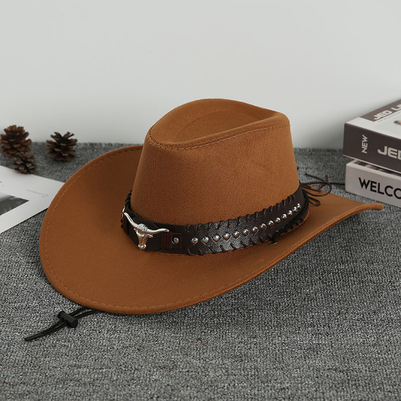 Jazz Hat New Style Simple Western Cowboy Hat Retro Sexy Style Four-Season Sun Hat Vacation Horse Riding Hat for Men