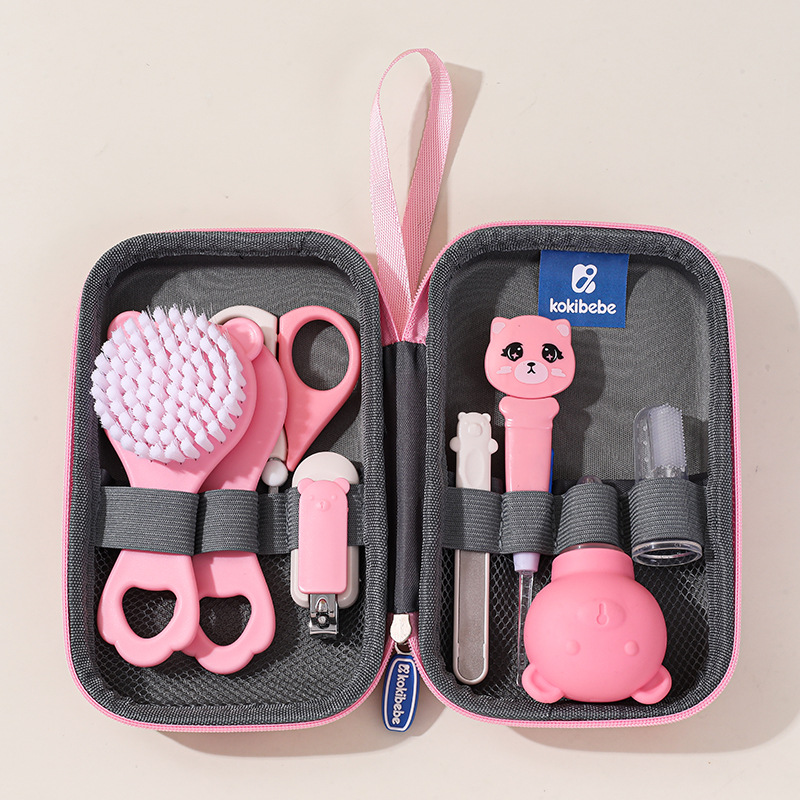 Kit de Cuidado para Bebé de Plástico y Acero al Carbono con Peine y Cepillo