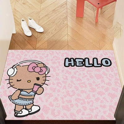 Doormat for Entryway, Dirt-Resistant, Avtomobil döşəmə paspasları - leopard-print-kt-4060cm-silk-circle