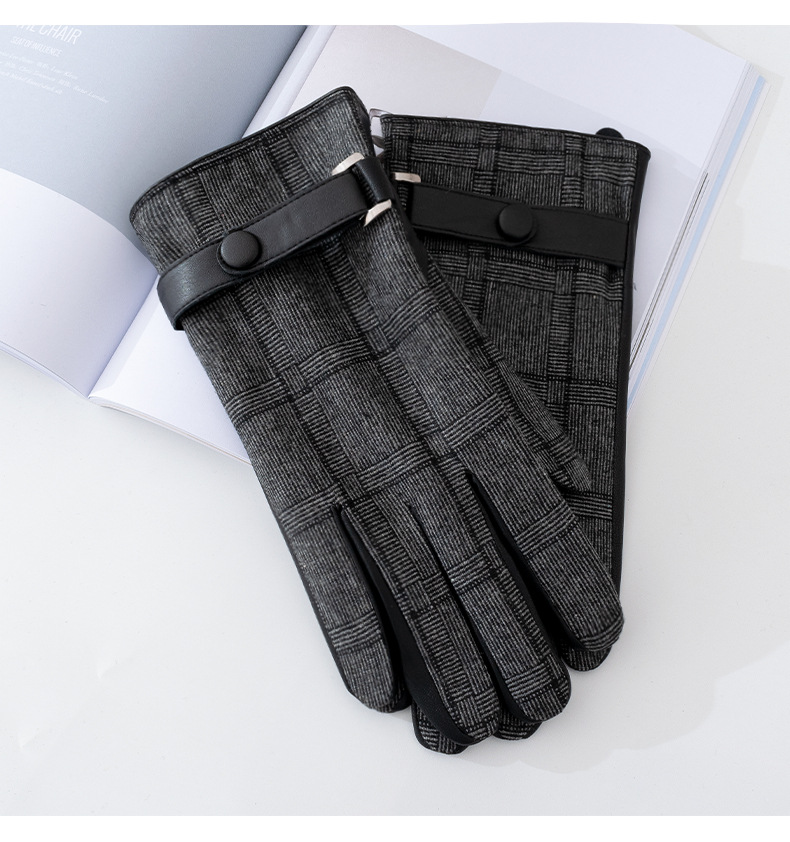 120g Weight Gloves Classification Men's Business Retro Plaid Gloves 1 Set