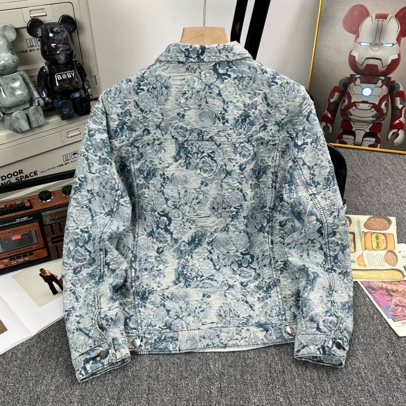 Весенний и осенний новый нишлаг разрушает ветровую кисточку цветочный джинсовый пиджак молодежная тяжелая вышивка рыхлый отворот куртка