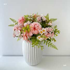 ！假花花束塑料花小束把花玫瑰绢布花干花家居摆设装饰