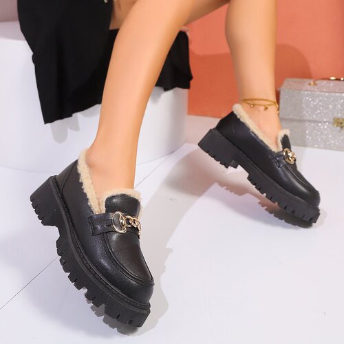 New large size autumn and winter women's shoes with velvet small leather shoes, Lofu single-layer shoes, TEMU