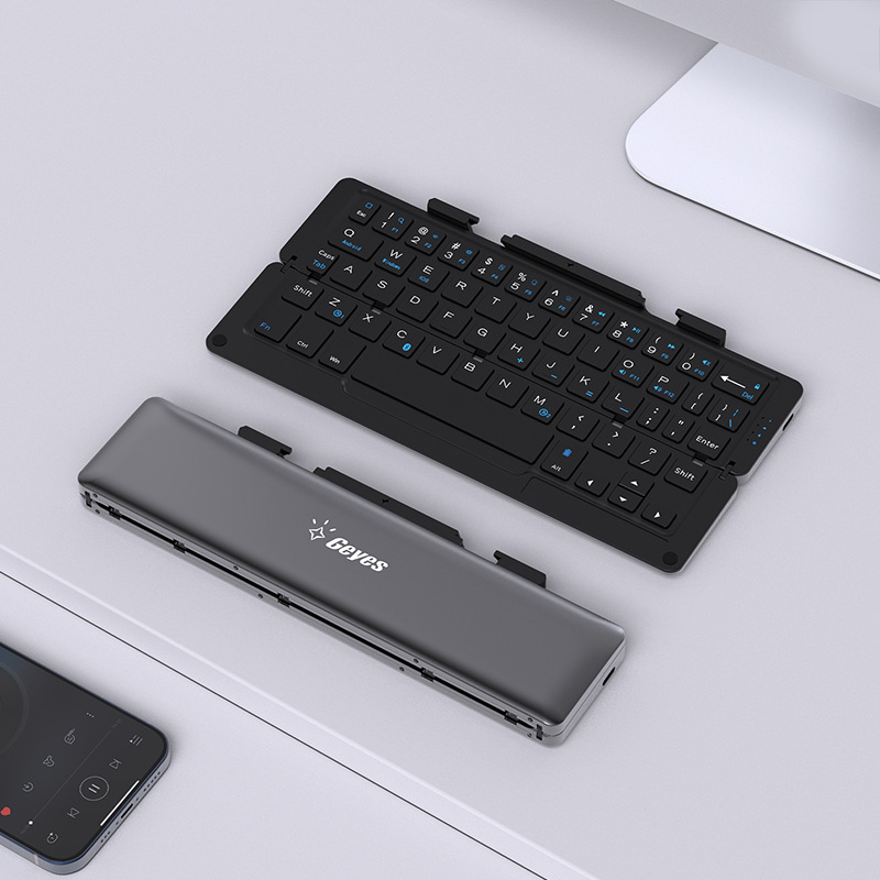 Fabrica directa de Geyes de aleación de aluminio inalámbrico Bluetooth teclado plegable Amazon explosión para regalos transfronterizos