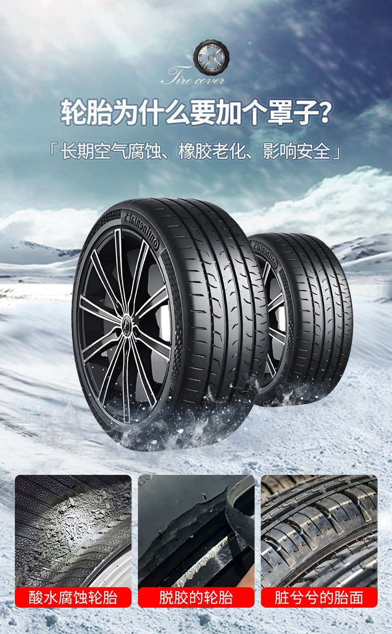 Car Spare Tire Cover Sun Dust Rainproof Storage Cover 190t Polyester Taffeta Tire Cover Car Tire Protector