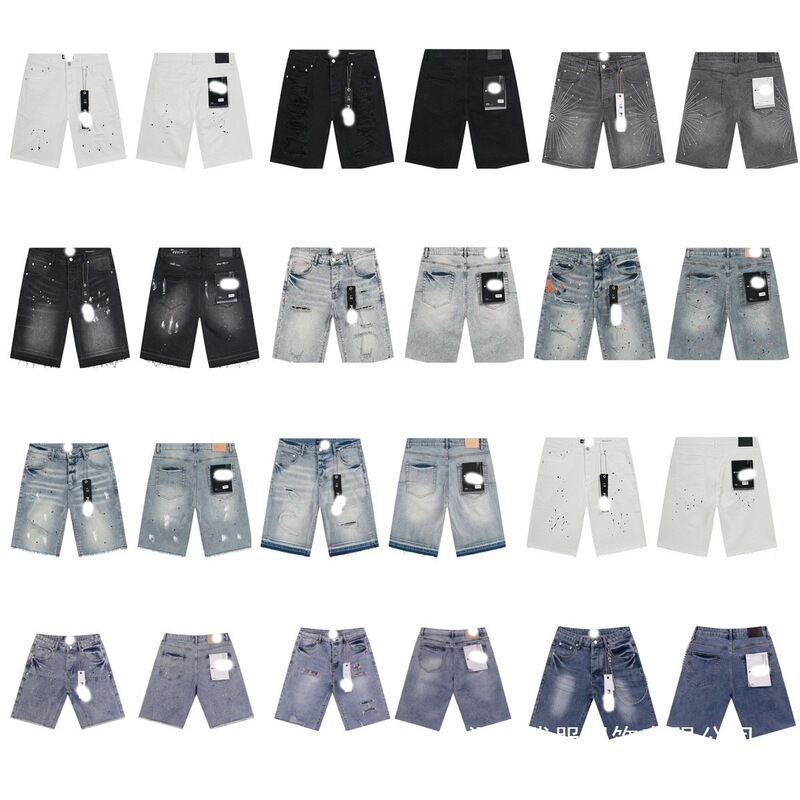 Cross-Border Trendy Brand Jb Pur Summer Straight-Leg Denim Washed Vintage Ripped Men's Denim Shorts and Long Pants Wholesale Cross-Border Trendy Brand Jb Pur Summer Straight-Leg Denim Washed Vintage Ripped Men's Denim Shorts and Long Pants Wholesale