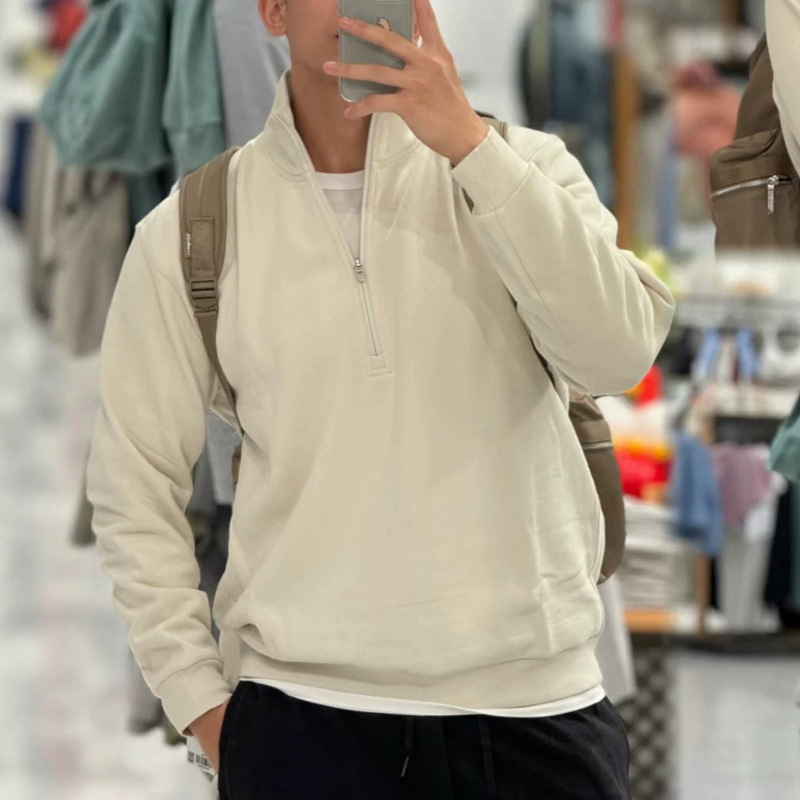 LuLu's same style autumn and winter high-neck half-zip sweatshirt for men, pullover with stand-up collar and long sleeves, top Steady 5322 LuLu's same style autumn and winter high-neck half-zip sweatshirt for men, pullover with stand-up collar and long sleeves, top Steady 5322