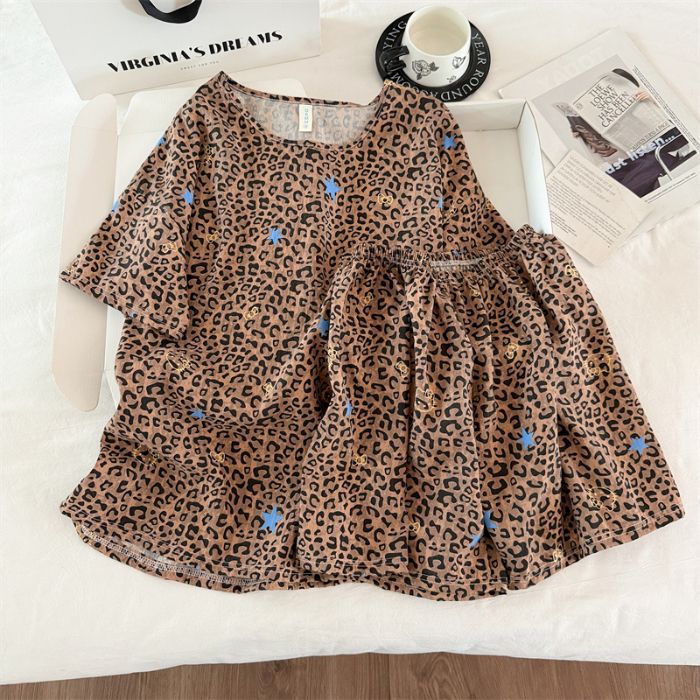 Venta al por mayor transfronteriza de pijamas vietnamitas verano femenino dibujos animados coreanos dulce y lindo estudiante estampado cuello redondo nube algodón estilo ins