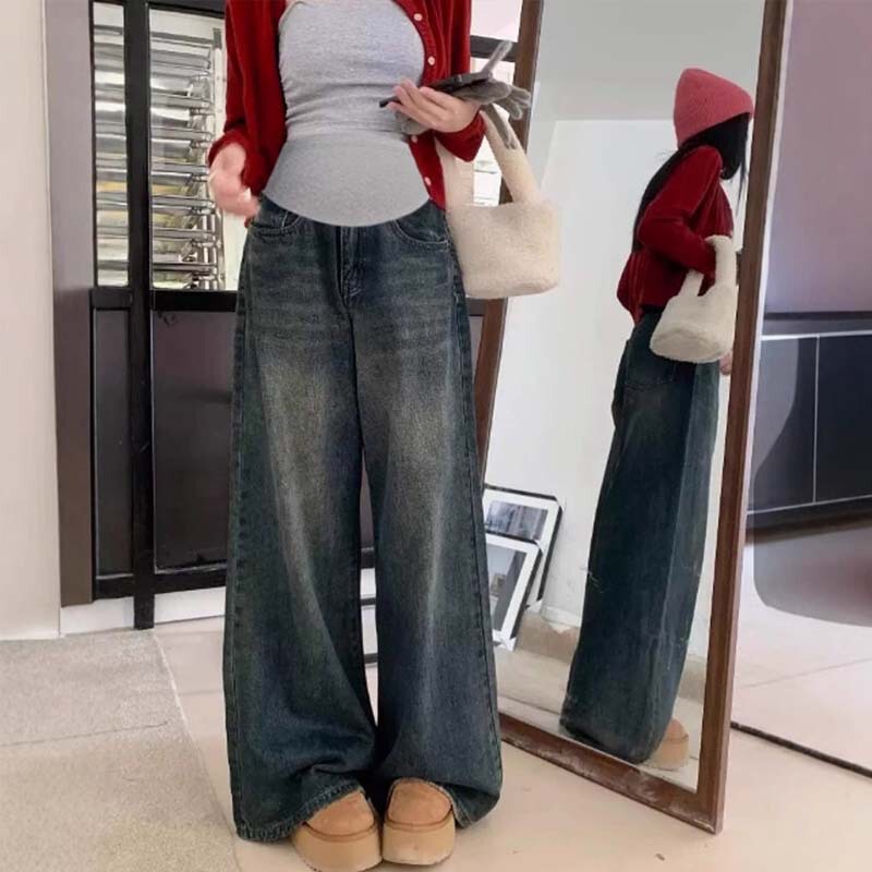 In-Stock Maternity Pants for Spring and Autumn, Non-Tightening Denim Pants for Outdoor Wear, Autumn and Winter Wide-Leg Pants, Autumn Clothing, One-Piece Drop Shipping In-Stock Maternity Pants for Spring and Autumn, Non-Tightening Denim Pants for Outdoor Wear, Autumn and Winter Wide-Leg Pants, Autumn Clothing, One-Piece Drop Shipping