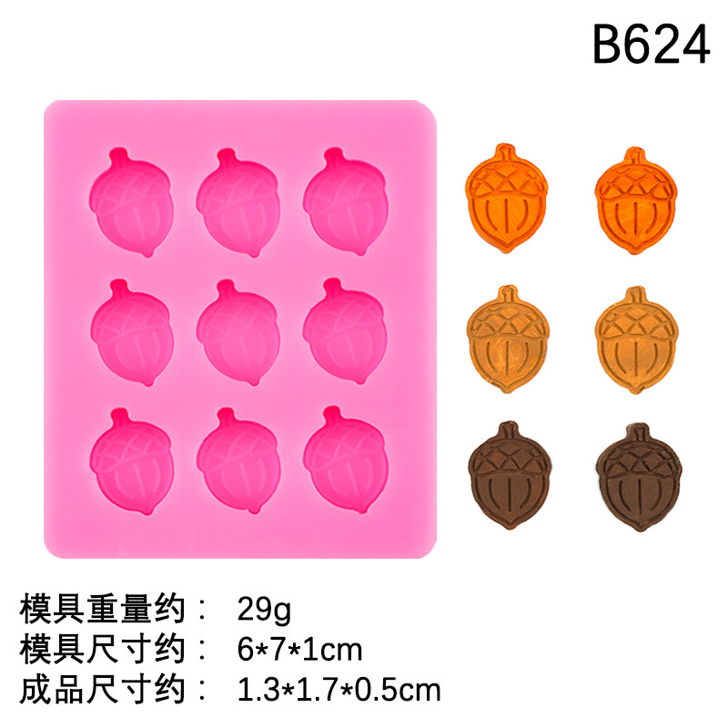 Lindo personaje de rana molde de silicona calabaza en forma de avellana molde de chocolate yeso goteo fuego pintura molde de cera