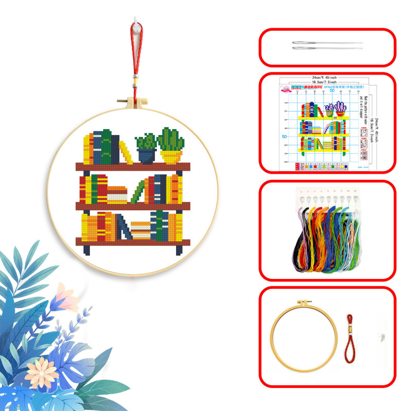 Decoración de estudio paquete de materiales de bordado cruzado para aprender todo el camino acompañado DIY hecho a mano en casa al por mayor image 7