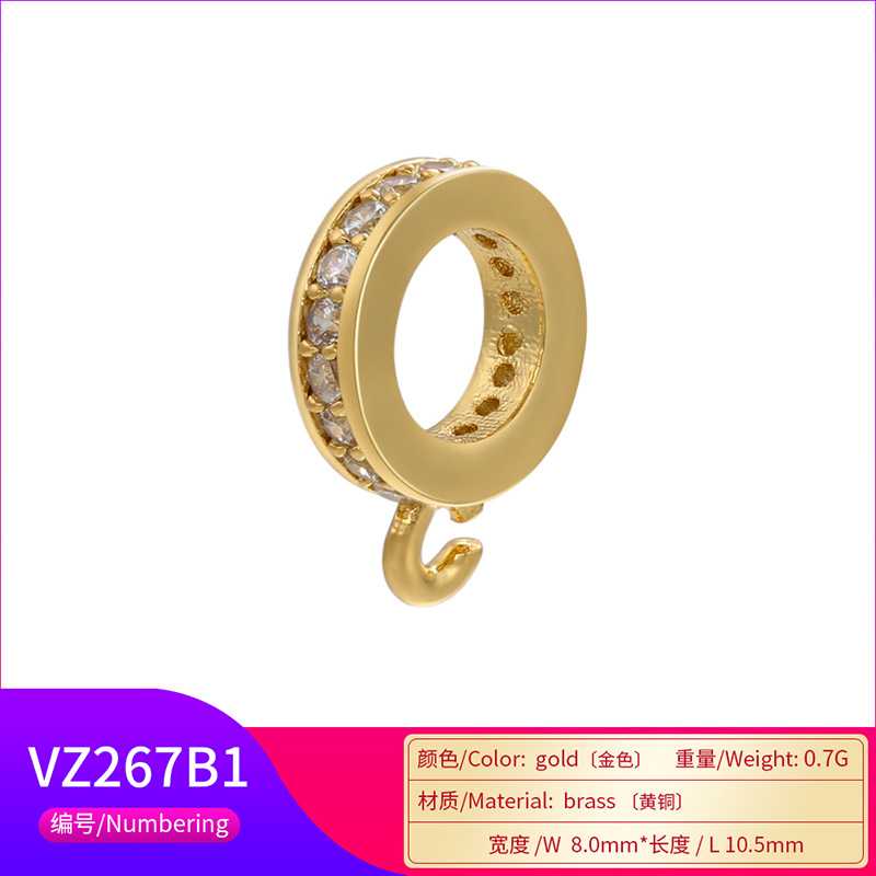 Classic Style Style Plating Craft 1 Piece Diameter 4.5mm Copper Zircon Round Connectors