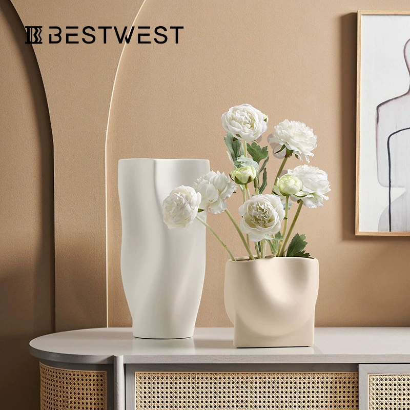 Bossi Home Simple Nordic Morandi Керамическая ваза Украшения ins Стиль Цветочная вставка Украшения крыльца Цветочный набор