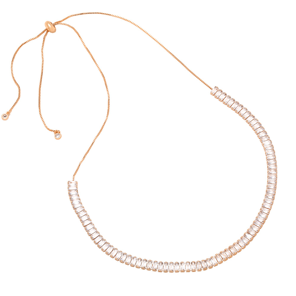 Fashion Square Copper Necklace Inlay Zircon Copper Necklaces