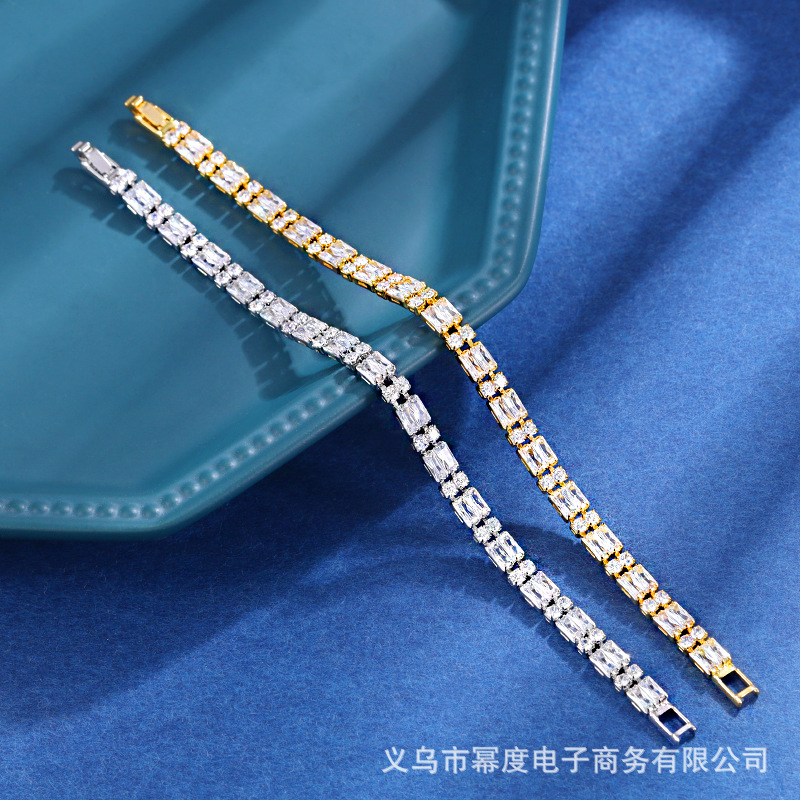 small design fashionable tennis bracelet hip-hop style with zircon