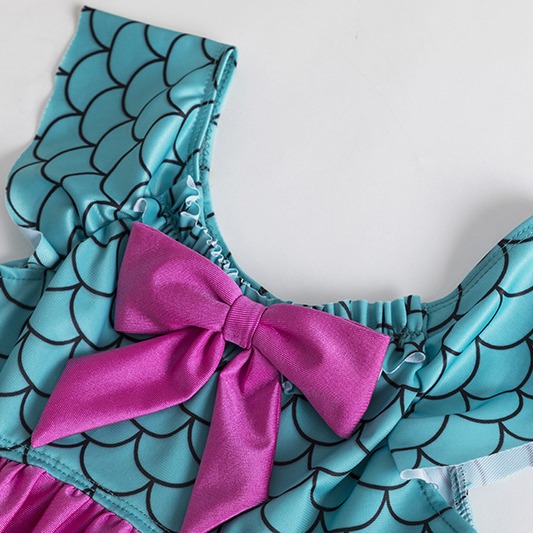 Amazon nuevo traje de baño para niños escala sirena impresa traje de baño transfronterizo estilo europeo y americano en stock