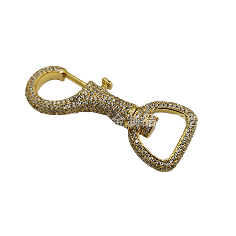 满钻ins嘻哈个性钥匙扣 汽车钥匙扣 黄铜材质全钻镀金镀银钥匙扣