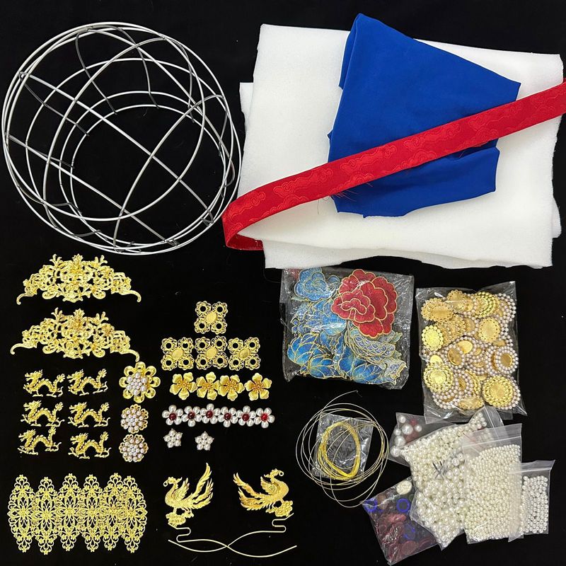 六龍三鳳冠 DIY 材料パッケージ漢服雁冠明製鳳冠アクセサリー中国の古代スタイルの手作り完成品|undefined