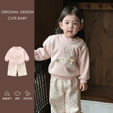 婴儿衣服女童套装秋装2025新款洋气女宝宝卫衣裤子秋季分体两件套