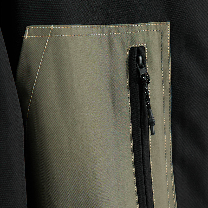 WOOG2005 chaqueta de solapa negra de los hombres 2024 primavera nueva moda costura herramientas chaqueta casual hombres