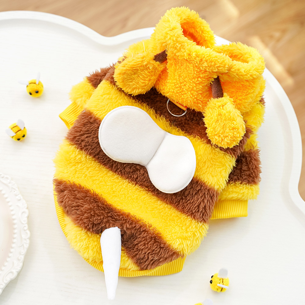 Dog cat clothing, autumn winter pet supplies, can be used pull bees and add plush to transform clothes_voghion.com