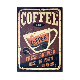 [A2540] Coffee advertising Vintage Kraft paper poster indoor cafe decorative painting