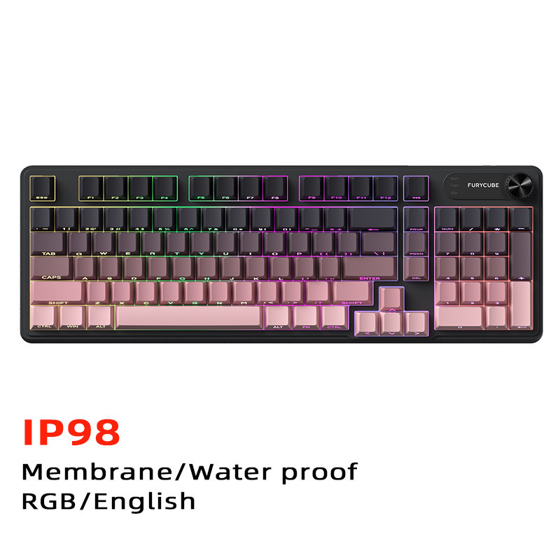 FURYCUBE IP98機械手触り防水キーボードコンピュータゲームコンテスト高颜値有線静音キーボード|undefined