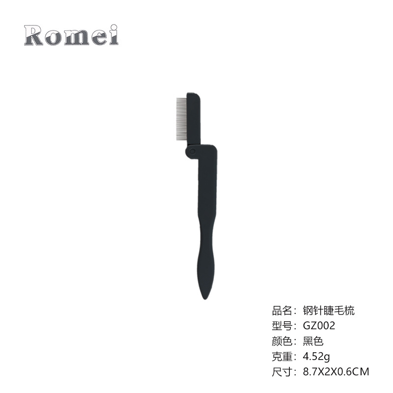 Ocho opcional de acero inoxidable aguja ceja peine pestañas peine Mosca-Eliminación de la pierna mango de plástico ceja peine cepillo de pestañas