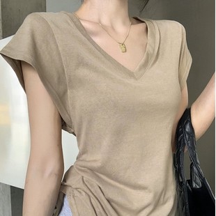 Maternity Wear Maternity T-Shirt Pure Cotton Summer Short-Sleeved Top Fashionable Slimming Look Loose Non-Pregnant T-Shirt Bottoming Shirt Cotton