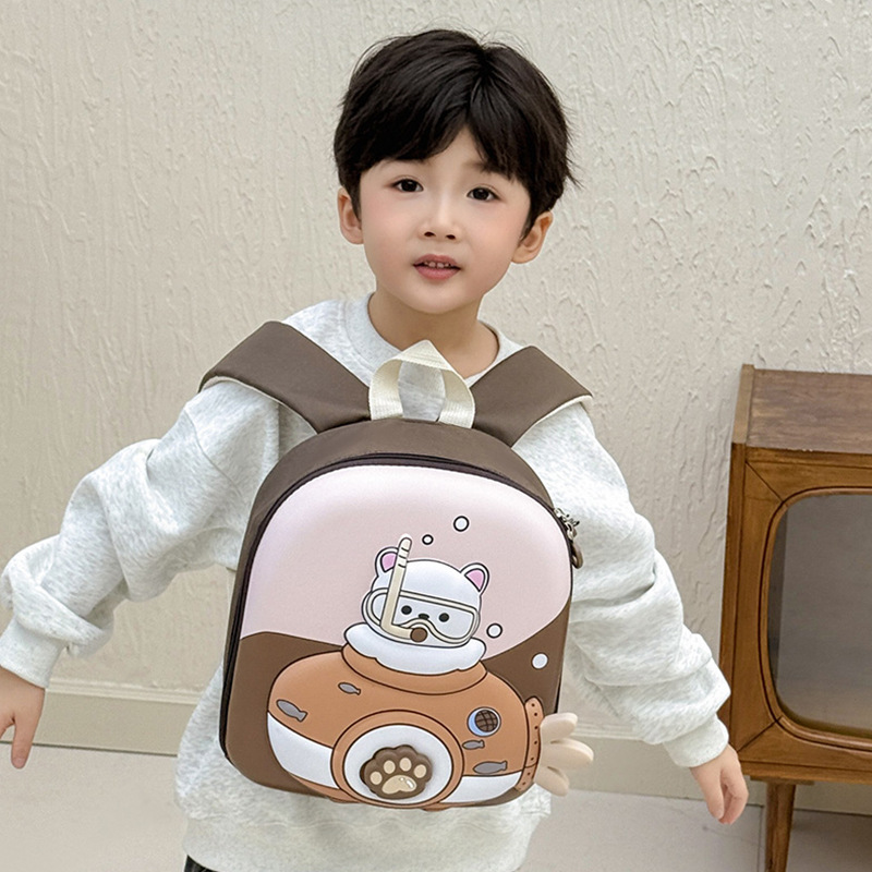 Cartoon estereoscópico Eggshell mochila infantil infantil caricatura lindas mochila para niños de clase media pequeña mochila ligera