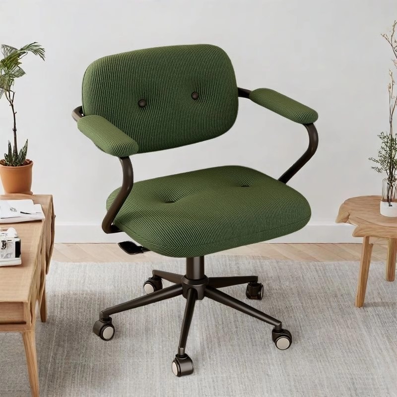 Computer Chair for Home Use, Comfortable for Long Sitting, with Backrest, Suitable for Girls' Bedroom, Makeup Chair, Study Chair, Swivel Chair, Simple and Convenient