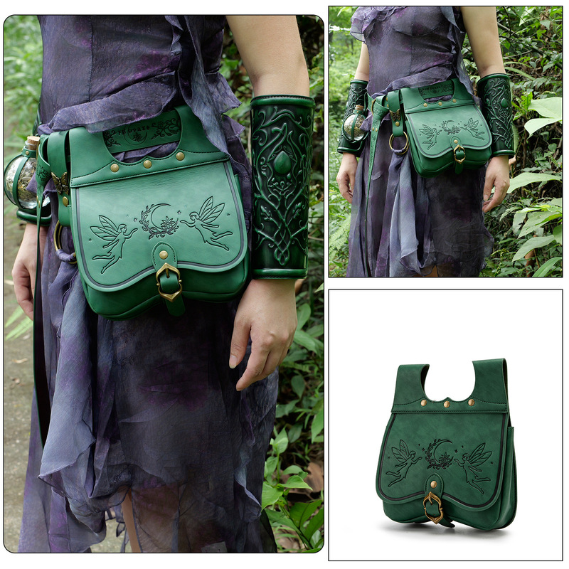 Vintage Forest-Style Waist Bag, Fantasy Forest Style Pu Belt Bag, Medieval Niche Design Women's Bag