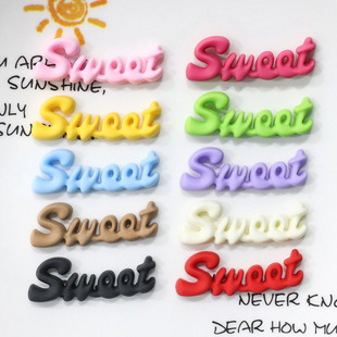 Color sweet English letter card with hole slippers buckle soft rubber accessories DIY cream rubber accessories water cup stickers
