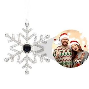 Cross-Border Christmas Gift Snowflake Pendant 100 Languages ​​Projection Crafts Nano Engraving Photo Customization