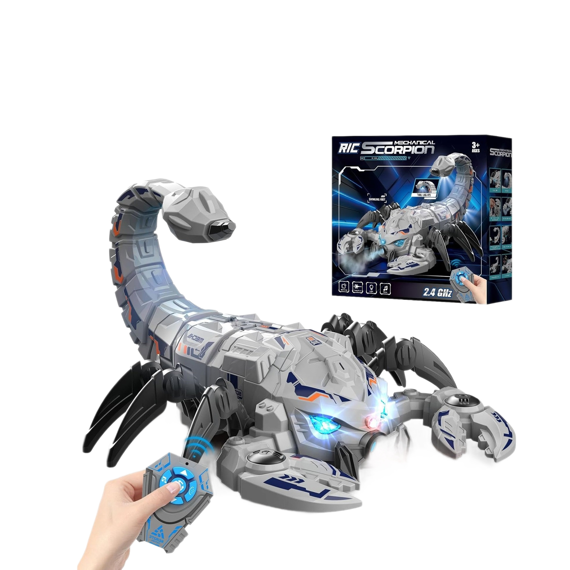 Amazon explosión de juguetes de escorpión mecánico de control remoto para niños, juguetes de escorpión para niños, animales de simulación eléctrica de Xyin