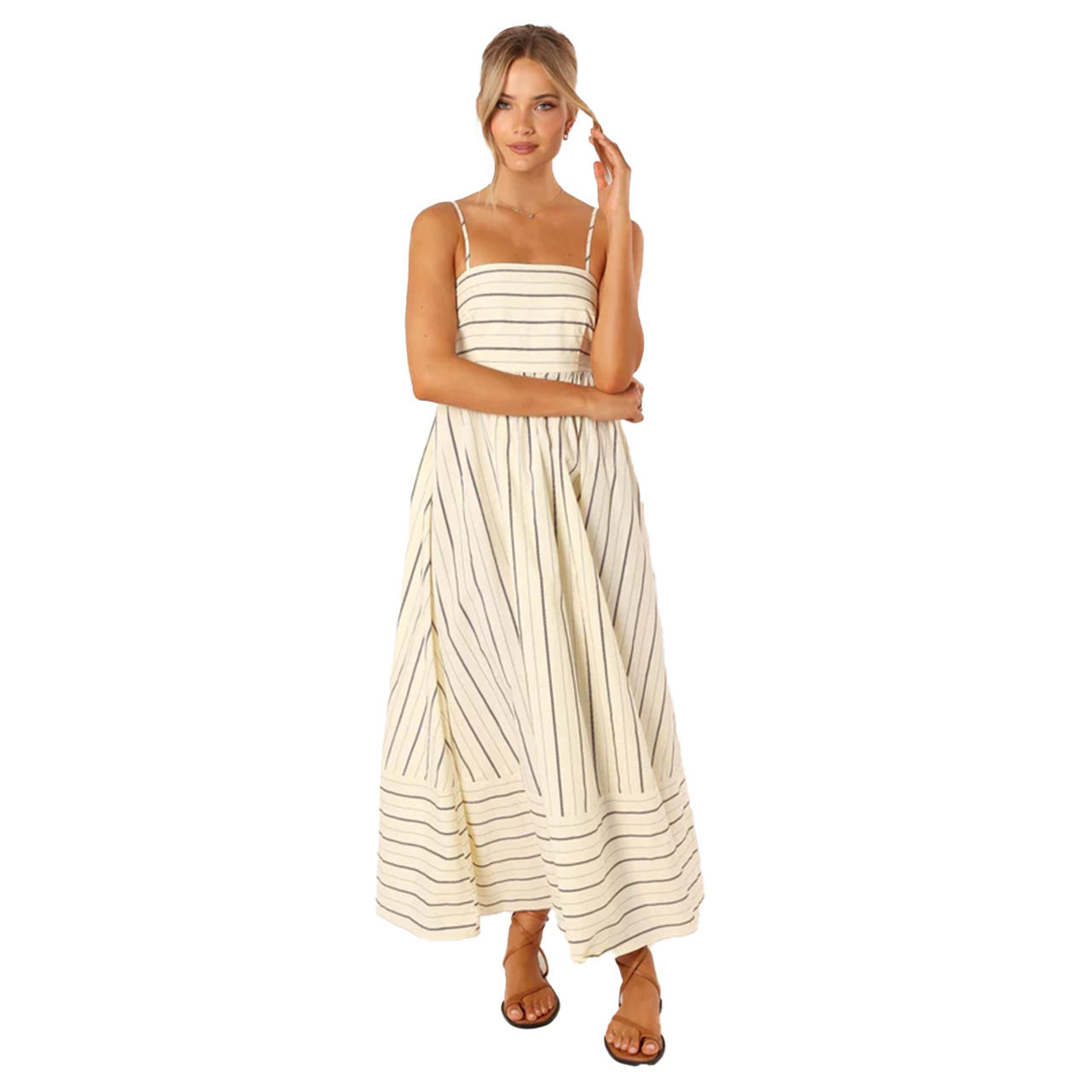 Women's Strap Dress Regular Dress Elegant Streetwear Strap Sleeveless Stripe Midi Dress Daily display picture 17