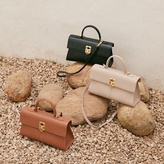 小眾CF香港StanceWallet金扣包復古牛皮高級感通勤手提斜挎公文包