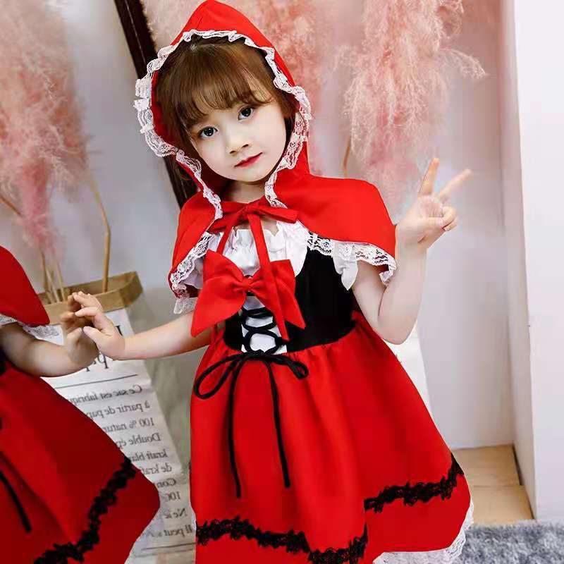 new pattern Halloween children clothing girl Little Red Riding Hood costume cosplay Masquerade Role Playing