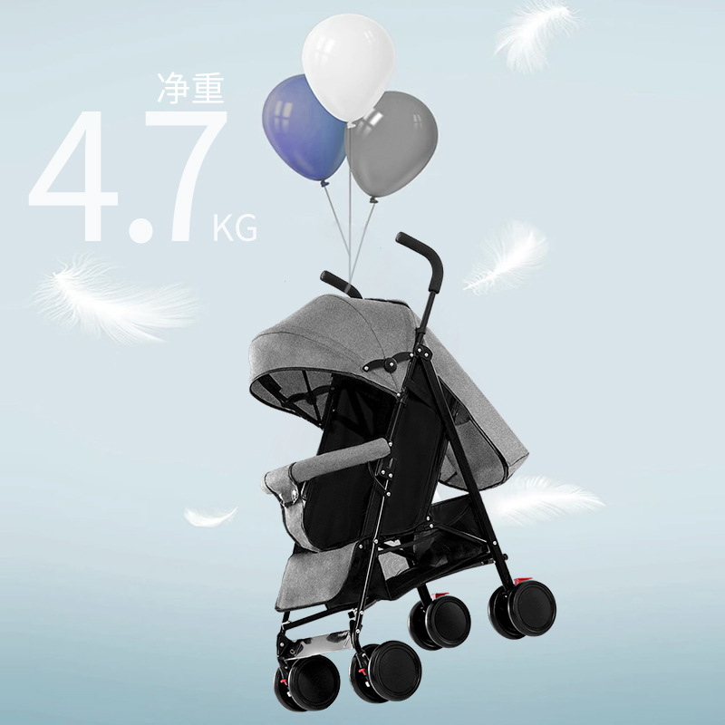 Carrinche de bebé plegable con boca ultraligera que se puede sentar y acostar para niños y pasear para viajar