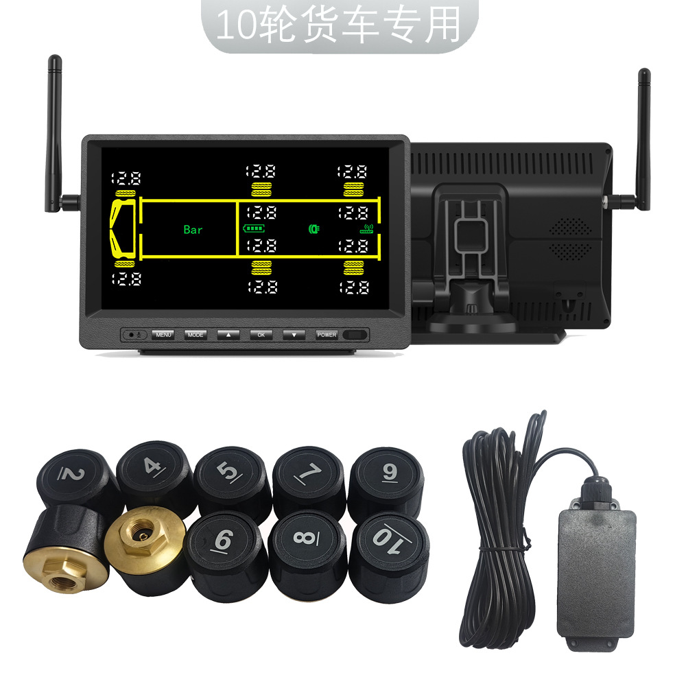 Truck Large-Screen Tire Pressure Monitor Tpms 14-Wheel 16-Wheel 18-Wheel 20-Wheel 22-Wheel External Tire Monitoring System