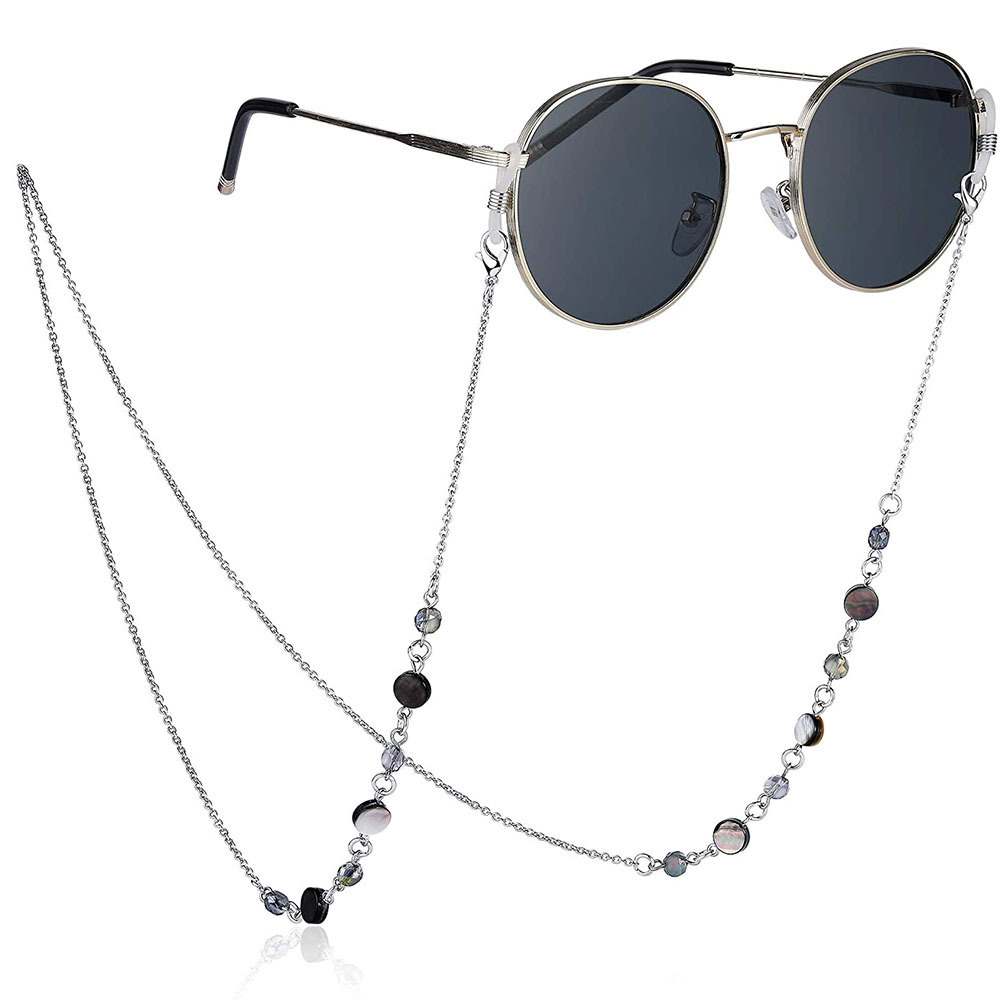 Amazon's natural shell Crystal glasses pendant Stainless steel mask chain lanyard dual-use accessories