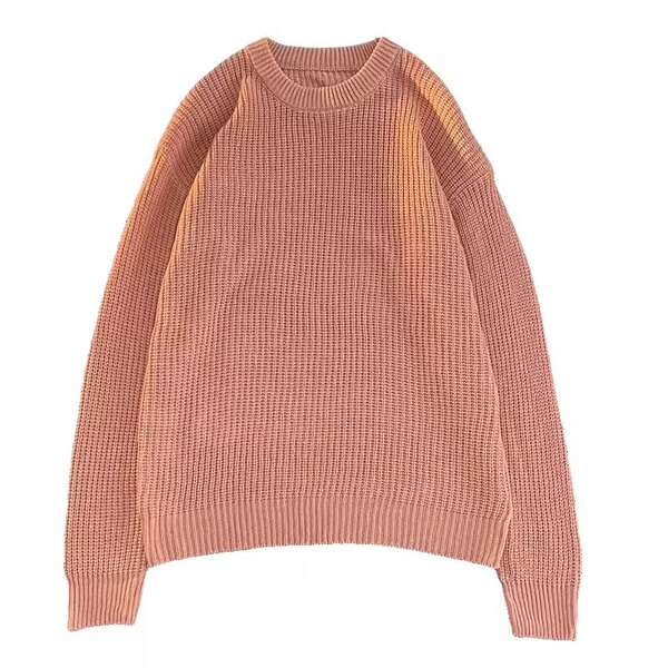 Fashionable demi-season knitted sweater with a round collar for…