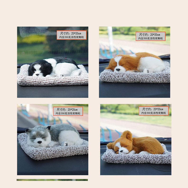 Llamará bolsa de carbón de bambú, simulación de perros, gatos, adornos para el hogar, adornos para el hogar, juguetes de peluche lindos, purificación de aire para automóviles.