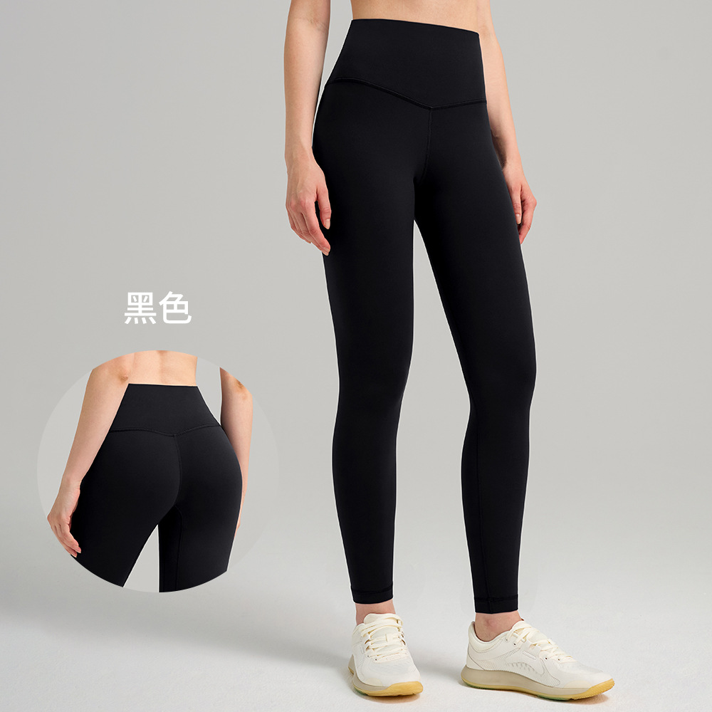Otoño y invierno de 2025 nuevos pantalones deportivos calientes para mujeres de cintura alta y abdominal, pantalones elásticos delgados